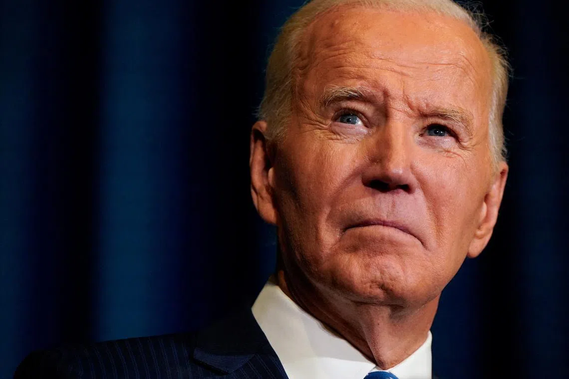 FILE PHOTO: U.S. President Joe Biden delivers remarks during the Tribal Nations Summit at the Department of the Interior in Washington, D.C., U.S., December 9, 2024. REUTERS/Elizabeth Frantz/File Photo
