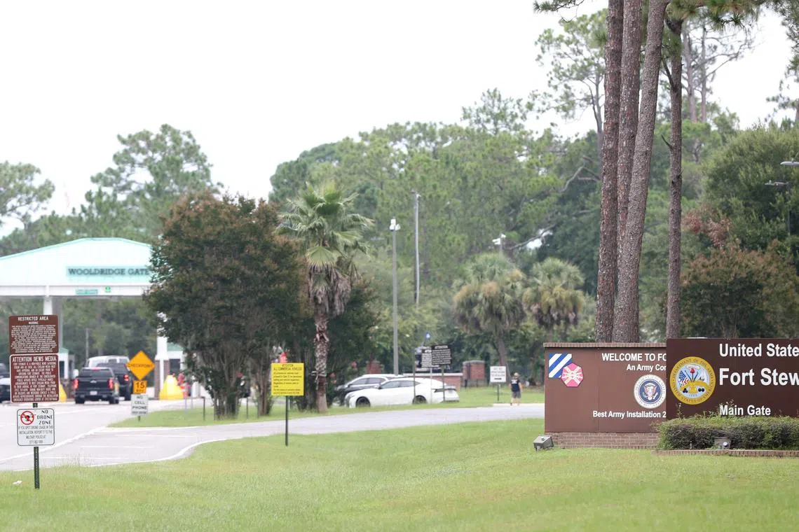 Traffic entering Fort Stewart Army Airfield, near Savannah, Georgia, on Aug 6.