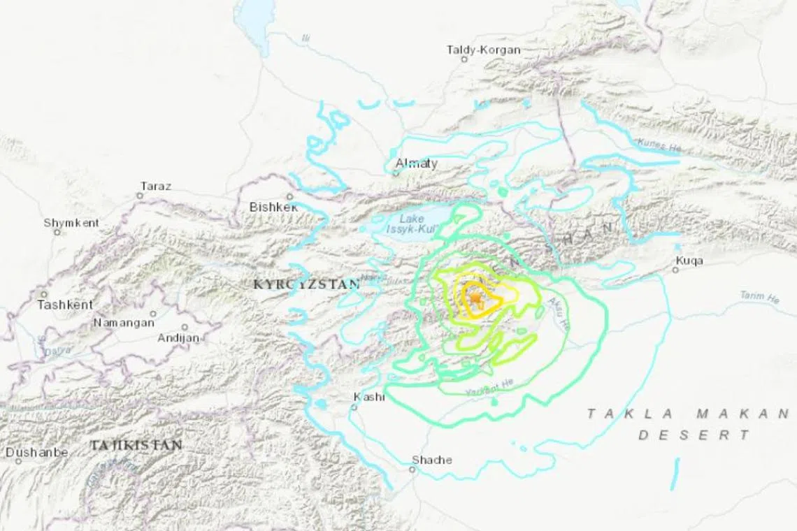 In nearby Kazakhstan, the emergencies ministry reported the same earthquake at a magnitude of 6.7.