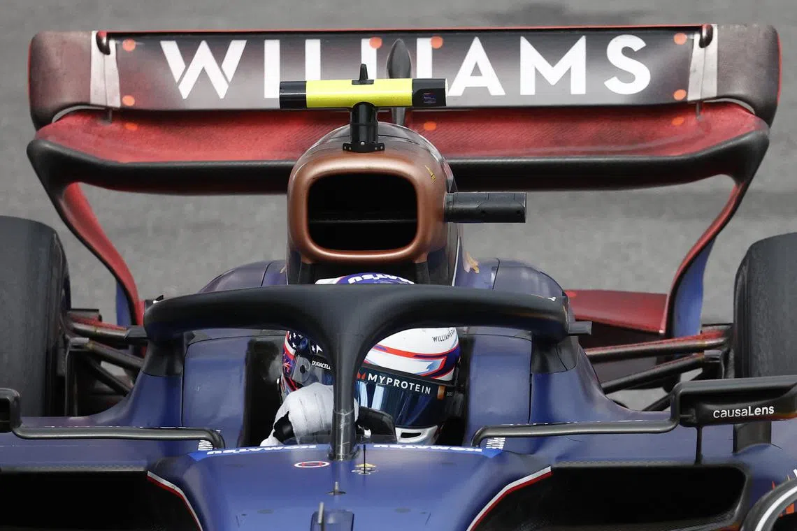 FILE PHOTO: Formula One F1 - Monaco Grand Prix - Circuit de Monaco, Monaco - May 24, 2024 Williams' Logan Sargeant during practice REUTERS/Benoit Tessier/File Photo