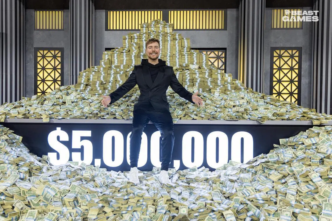 Television still from Beast Games, a reality competition TV series created by YouTuber MrBeast.