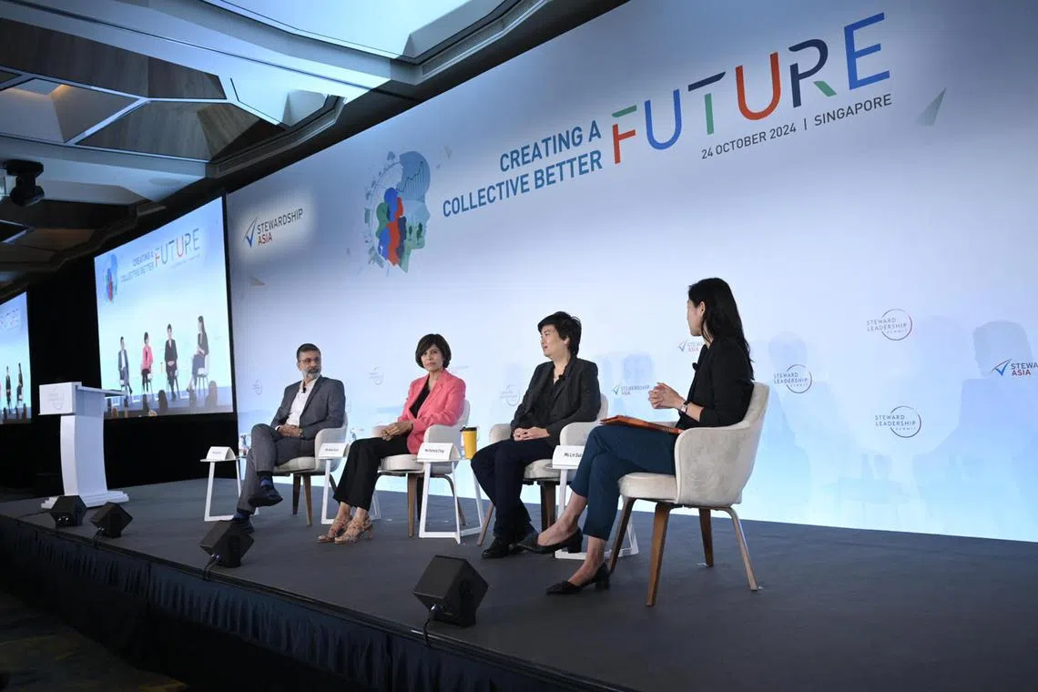 rasummit24 - (From L-R) Mr Sunil Puri, senior vice president of research and engagement at Stewardship Asia Centre, Ms Asha Gupta, regional president for Asia and chief strategy and corporate development officer of Amway, Ms Pamela Chng, co-founder and chief executive of Bettr, Ms Lin Suling, senior columnist at The Straits Times.


Credit: Stewardship Asia Centre