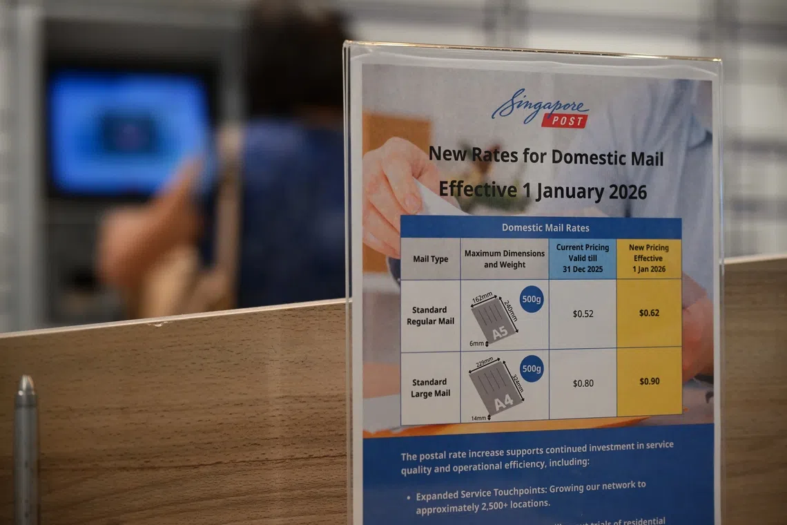 The new rate for standard regular mail and standard large mail will be 62 cents and 90 cents respectively.