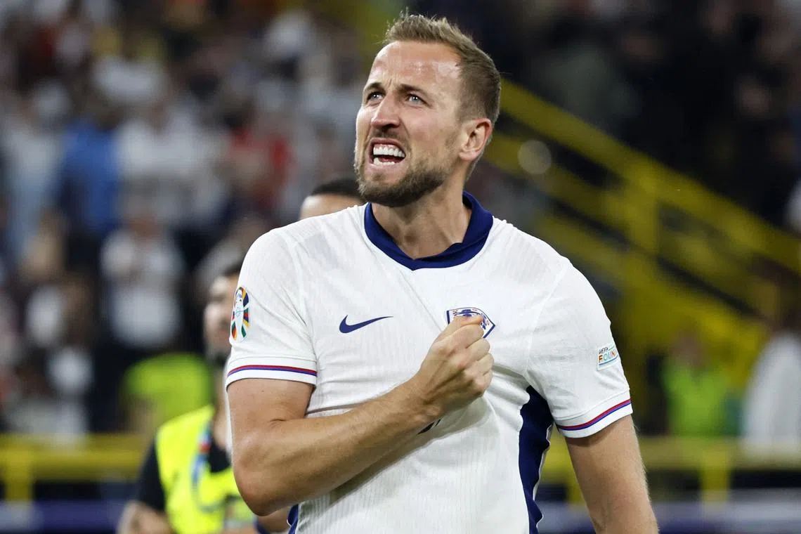 Soccer Football - Euro 2024 - Semi Final - Netherlands v England - Dortmund BVB Stadion, Dortmund, Germany - July 10, 2024  England's Harry Kane celebrates after the match REUTERS/Wolfgang Rattay