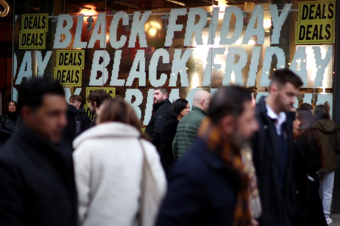 Online spending rose 2.3 per cent on Black Friday thanks to consumers holding out for discounts until the big shopping days.