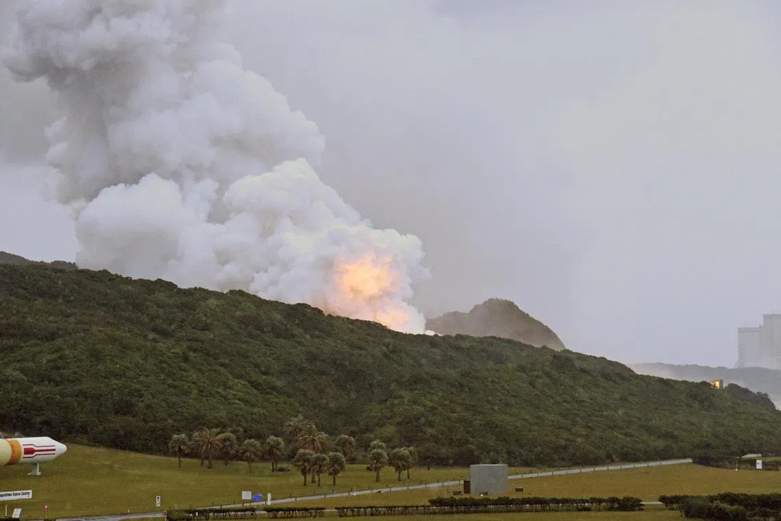 The fire occurred at the Tanegashima Space Center in southwestern Japan. 