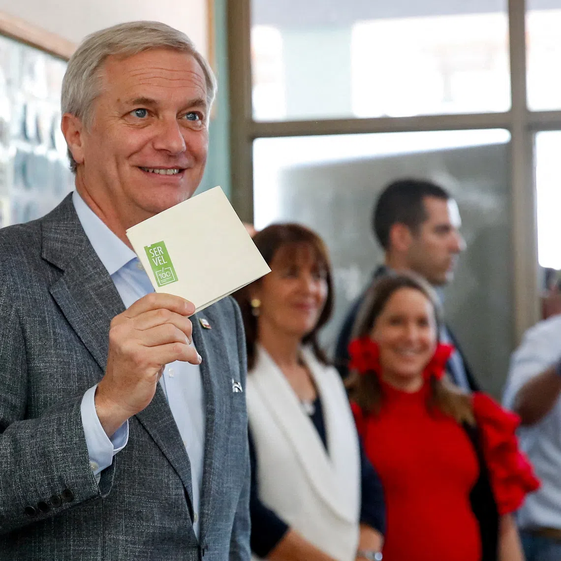 FILE PHOTO: Jose Antonio Kast, presidential candidate of the far-right Republican Party, votes in the presidential election, in Santiago, Chile, November 16, 2025. REUTERS/Rodrigo Garrido/File Photo