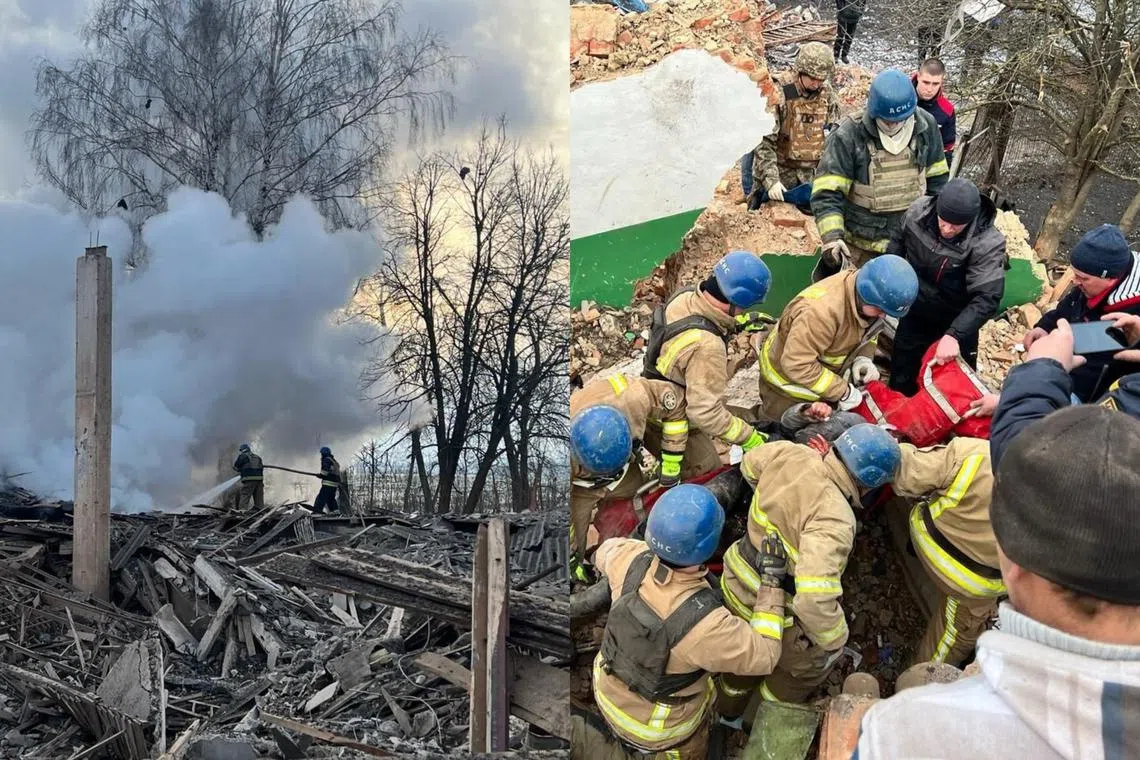 A Russian strike on Ukraine's northeastern region of Sumy killed three people and wounded four others.