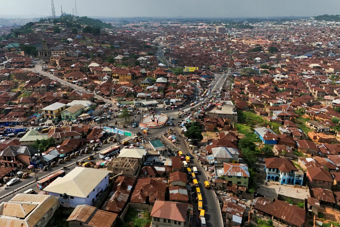 FILE PHOTO: A drone view shows Ibadan, Nigeria's third largest city by population in Oyo State, Ibadan, Nigeria, May 14, 2025. REUTERS/Sodiq Adelakun/File Photo