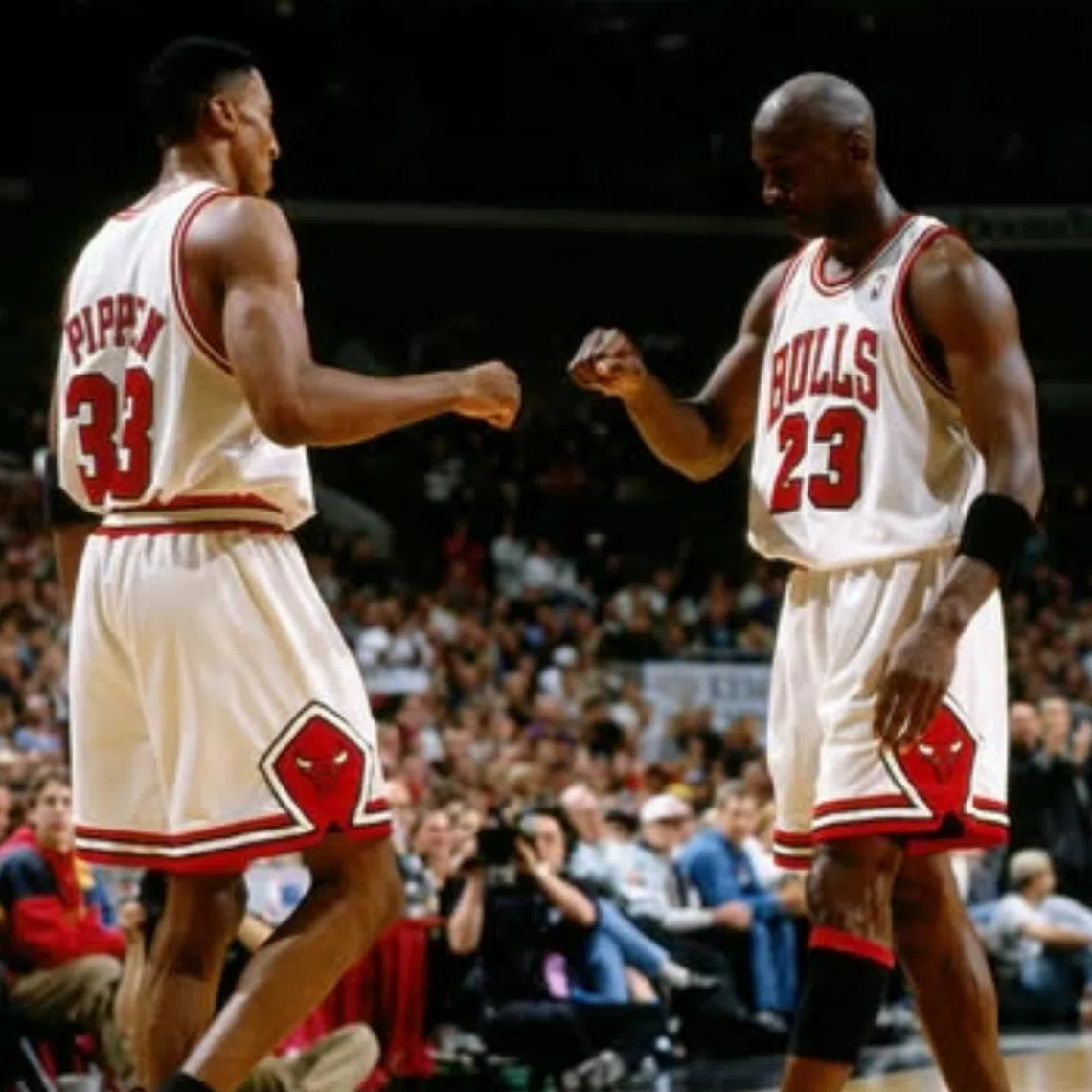The 1998 championship run was dubbed ‘The Last Dance’ because it was the final time Michael Jordan (right), Scottie Pippen (left) and others played for the Bulls.