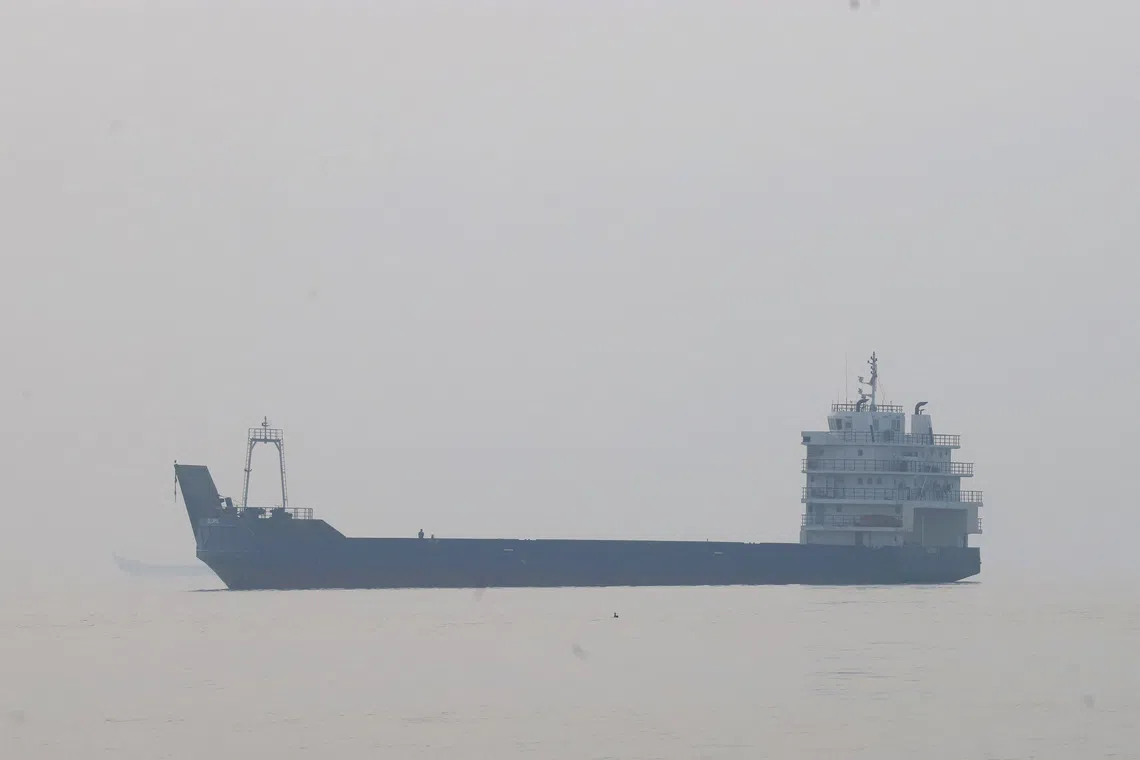 Vessels in the Strait of Hormuz near the beach of Bandar Abbas, Iran, on Oct 6.