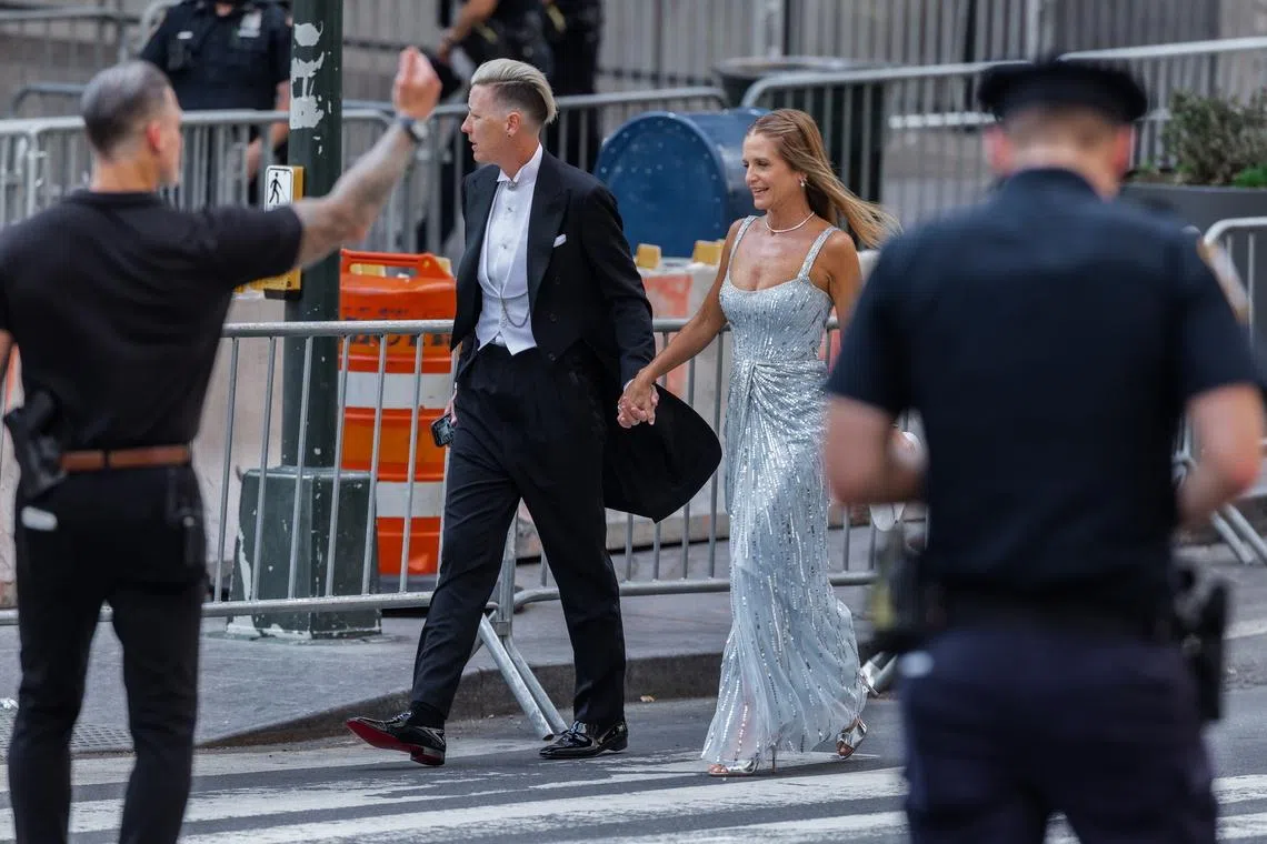 Guests arriving at Madison Square Garden ahead of the wedding celebration on July 3.