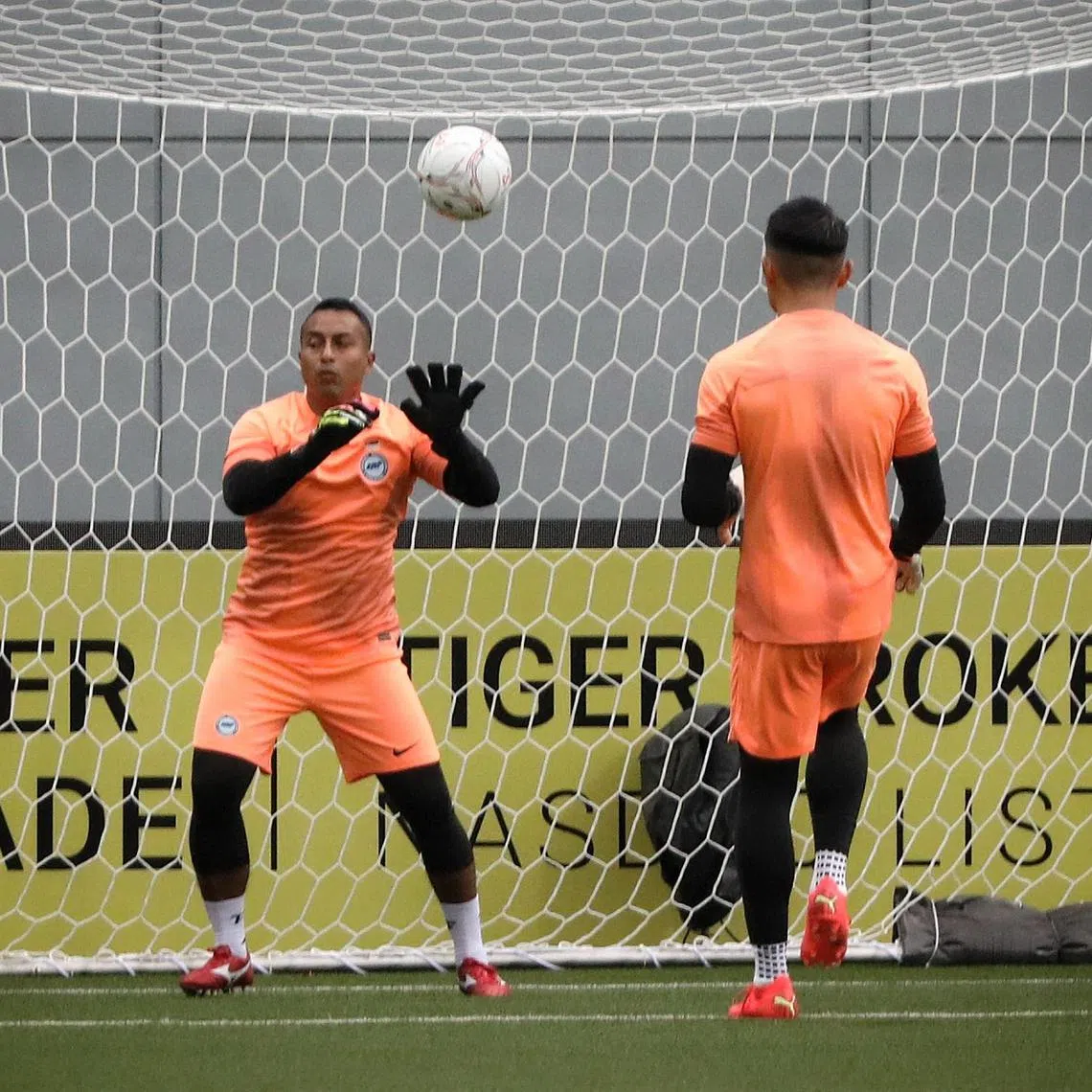 Goalkeeper Zaiful Nizam (left) will play in his first competitive match for Singapore on Saturday.