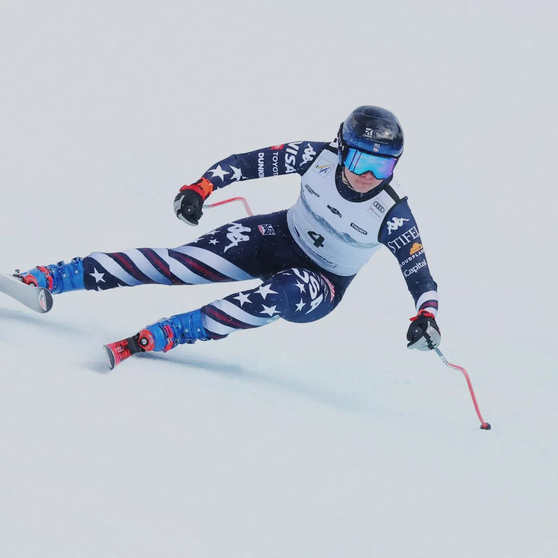 Alpine Skiing - FIS Alpine Ski World Cup - Women's Downhill - Crans-Montana, Switzerland - January 30, 2026 Jacqueline Wiles of the U.S. in action during her run REUTERS/Denis Balibouse