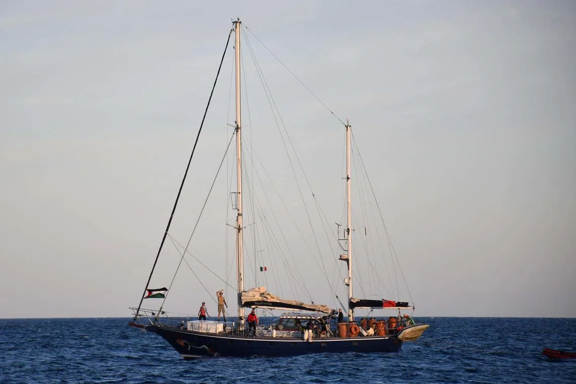 The ship 'Madleen' of the Freedom Flotilla Coalition on May 30. 