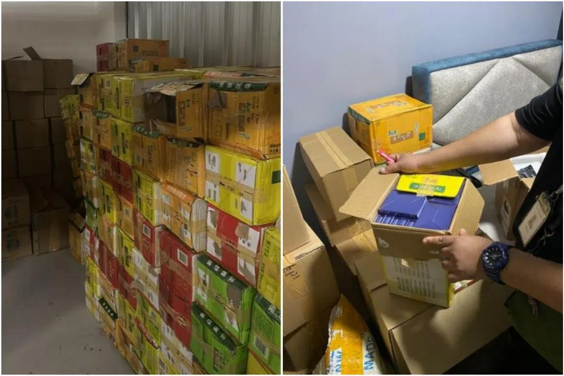 Over 350,000 e-vaporisers and components seized at three locations had been meant for sale via messaging app Telegram.