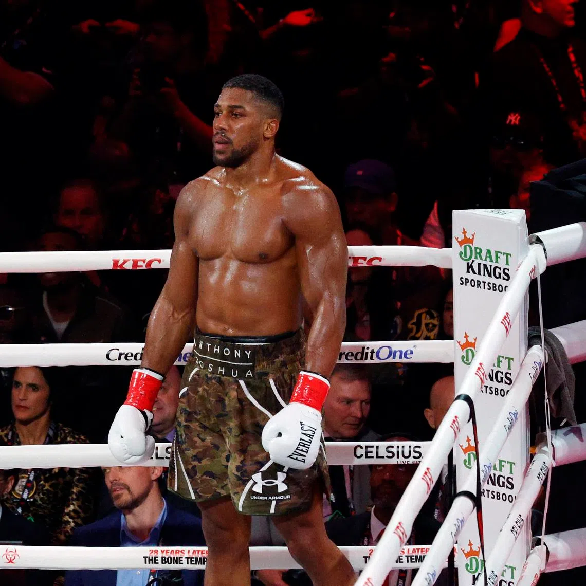 Boxing - Jake Paul v Anthony Joshua - Kaseya Center, Miami, Florida, U.S. - December 19, 2025 Anthony Joshua during his fight against Jake Paul REUTERS/Marco Bello/File Photo