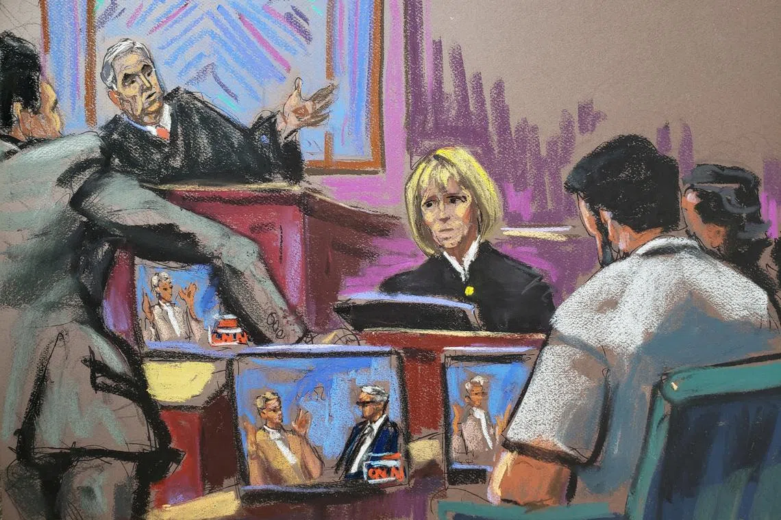 Joe Tacopina, lawyer of Donald Trump, cross-examines former Elle magazine advice columnist E. Jean Carroll.