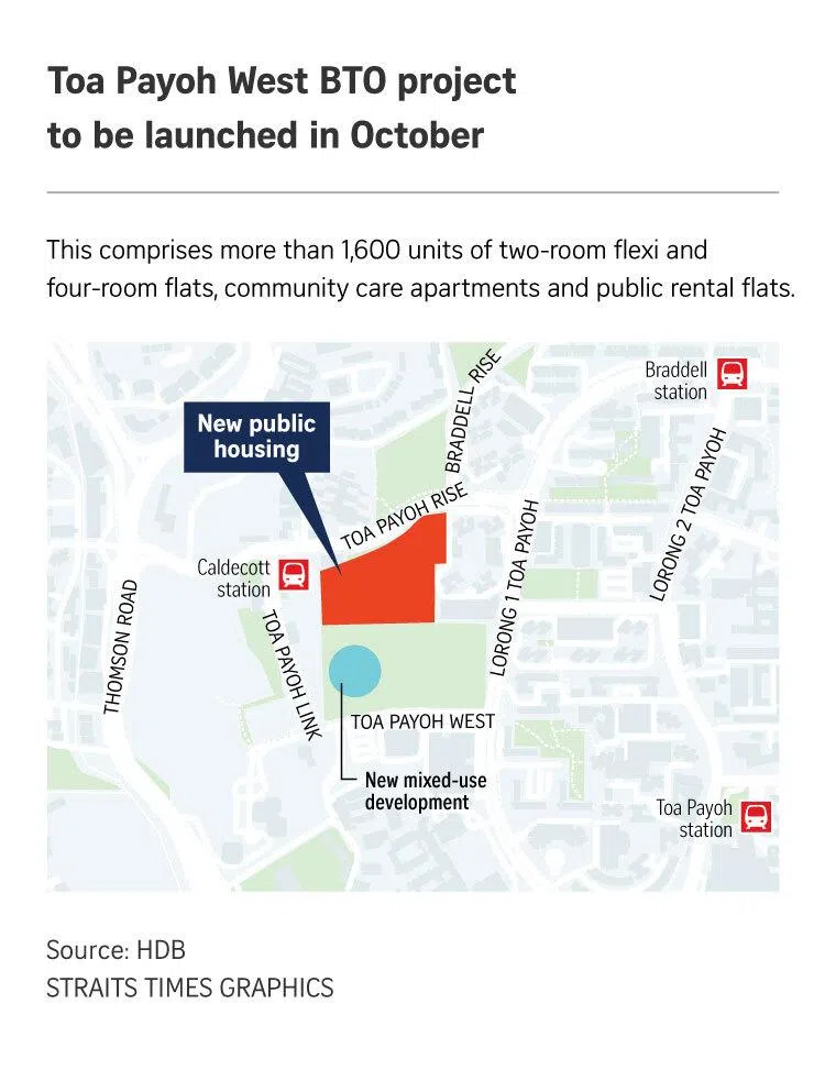 Map of Toa Payoh West BTO project.