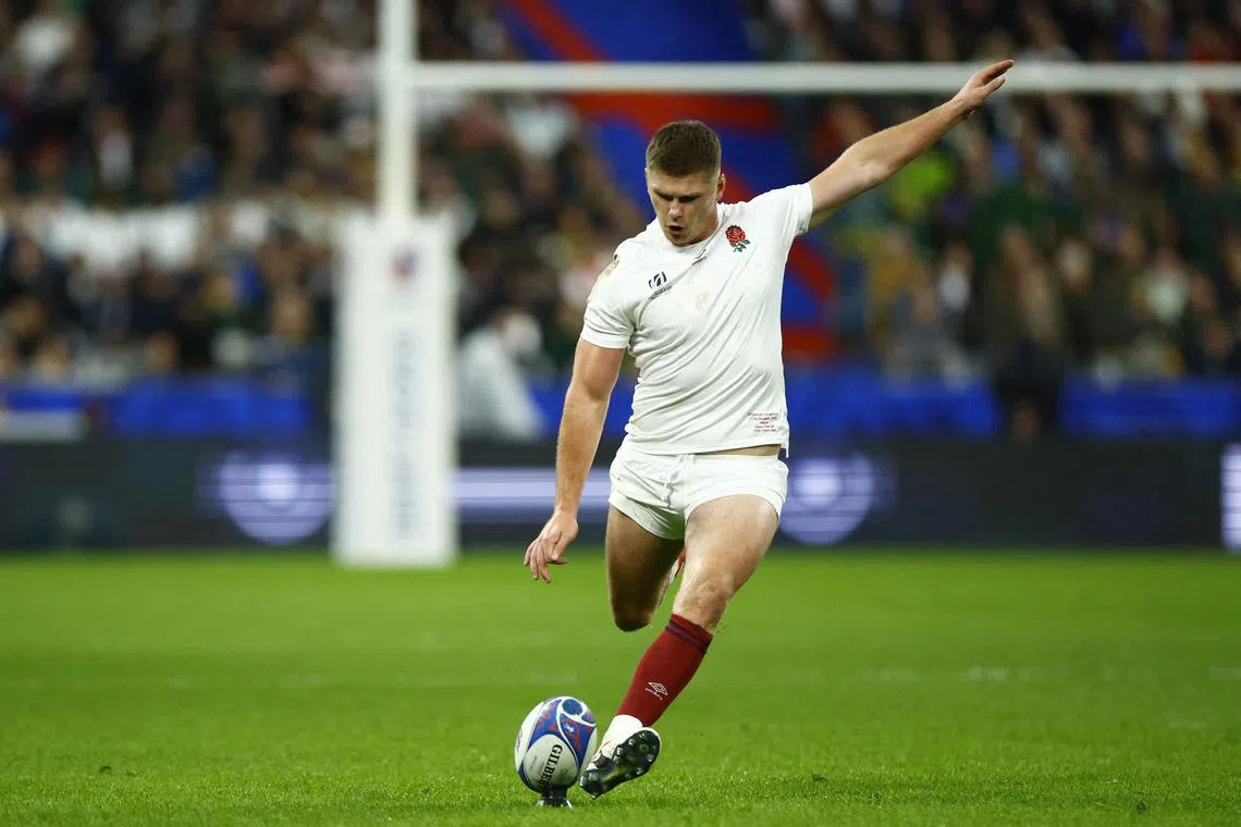 FILE PHOTO: Rugby Union - Rugby World Cup 2023 - Third Place Play-Off - Argentina v England - Stade de France, Saint-Denis, France - October 27, 2023 England's Owen Farrell in action REUTERS/Sarah Meyssonnier/File Photo