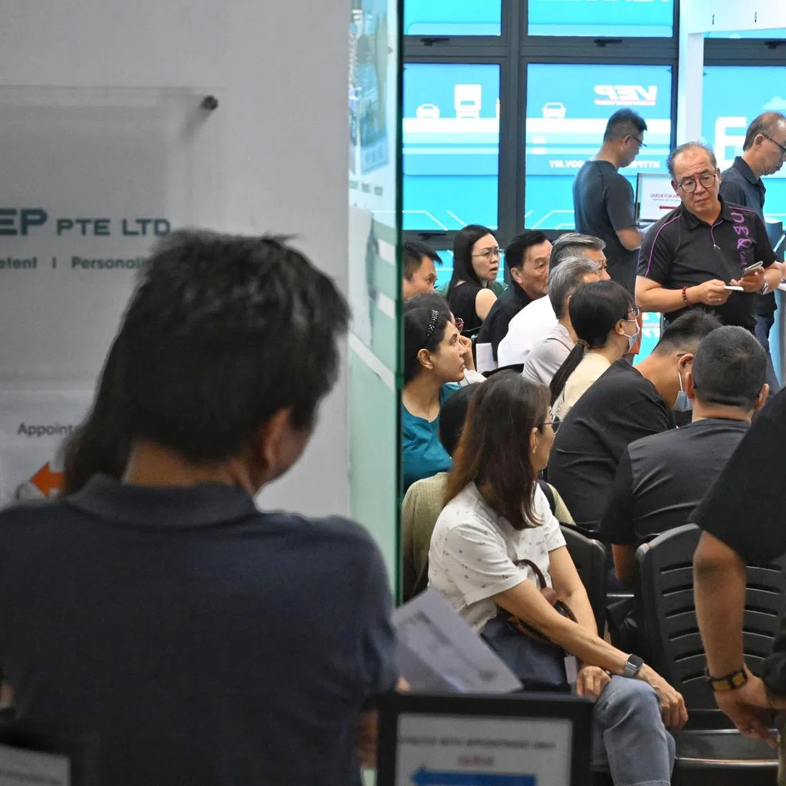 Generic photo of the crowd waiting at the VEP office in Woodlands taken on the morning of  June 5, 2025.