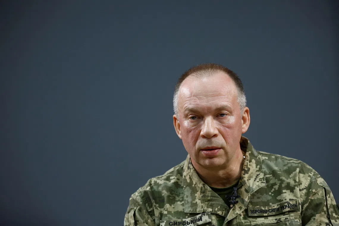 Colonel general Oleksandr Syrskyi, Commander of the Ukrainian Ground Forces, attends an interview with Reuters, amid Russia's attack on Ukraine, in Kharkiv region, Ukraine January 12, 2024. REUTERS/Valentyn Ogirenko