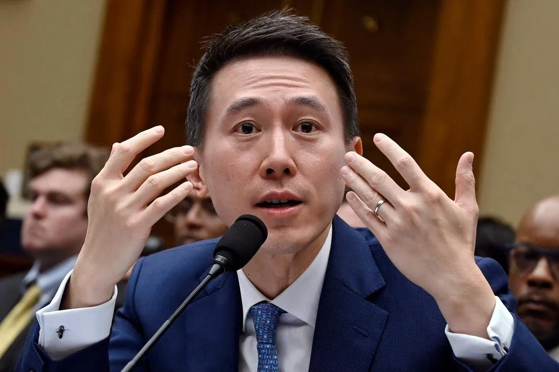 TikTok chief executive Chew Shou Zi testifies on Capitol Hill, in Washington, on March 23, 2023.