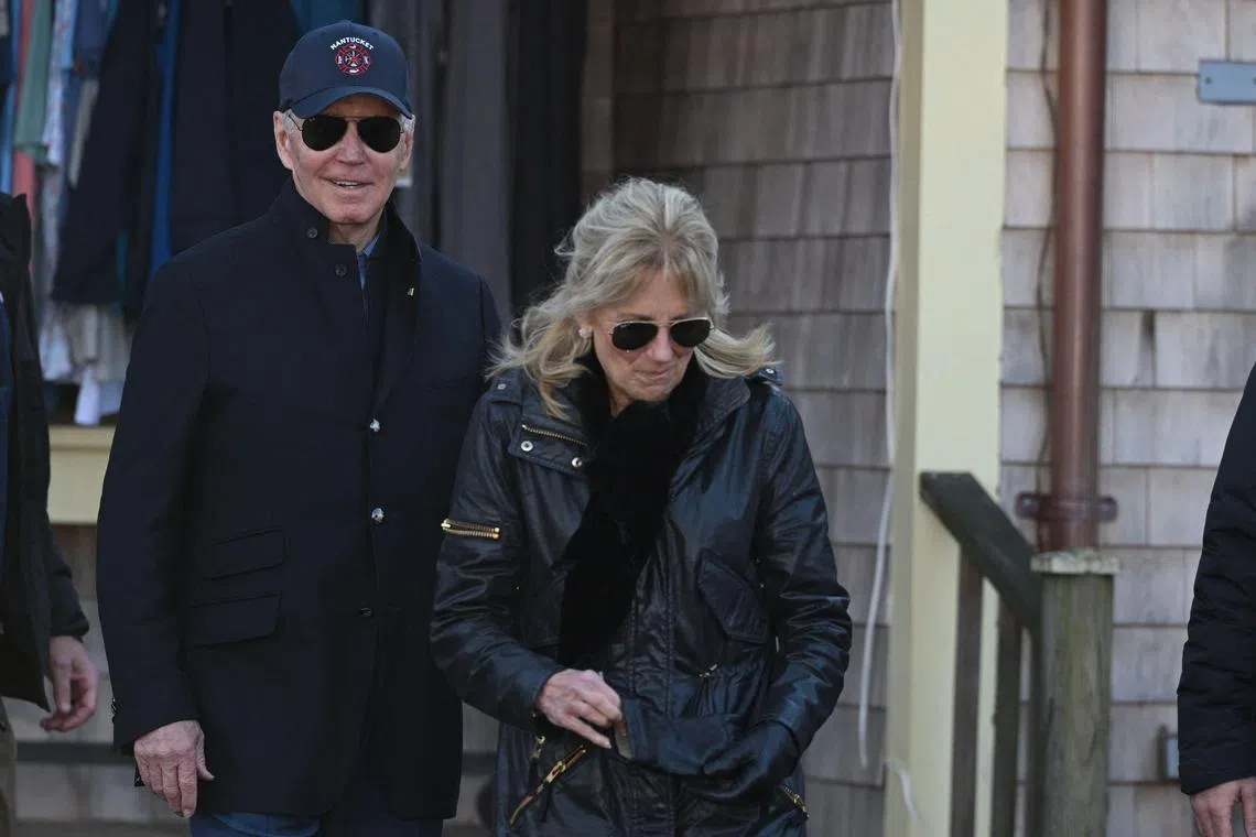 US President Joe Biden and First Lady Jill Biden shop in Nantucket, Massachusetts, on Nov 26, 2022.