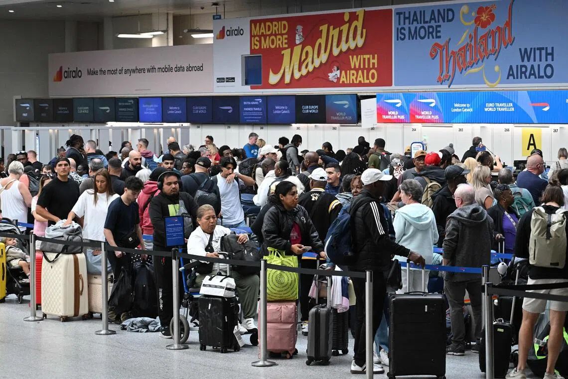 Travellers continued to face chaos at airports across Britain for a second day, with nearly 300 flights scrapped on Sept 9 due to the glitch.