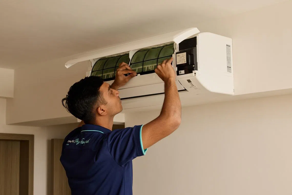 Tengah residents using the Centralised Cooling System (CCS) receive free air-conditioning servicing twice a year for the first three years.