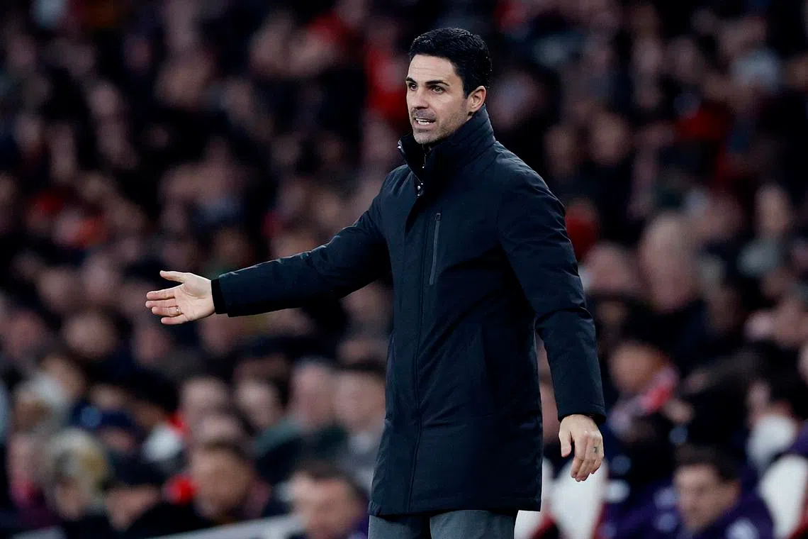 Soccer Football - Premier League - Arsenal v Manchester United - Emirates Stadium, London, Britain - January 25, 2026 Arsenal manager Mikel Arteta Action Images via Reuters/Peter Cziborra