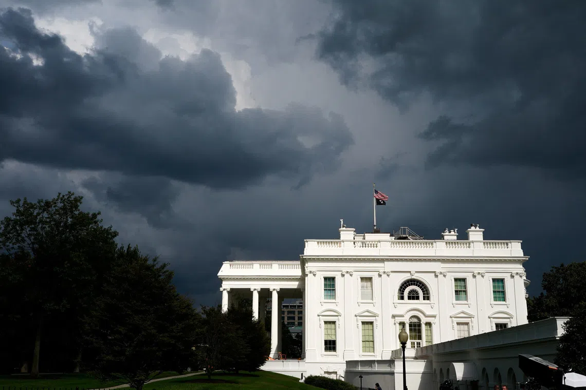 A general view shows the White House in Washington, D.C., U.S., August 14, 2025. REUTERS/Elizabeth Frantz