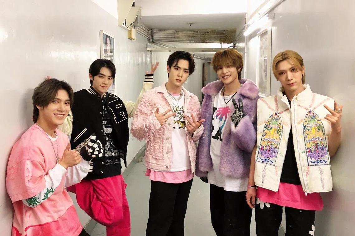 Five members of Chinese boy band WayV - (from left) Hendery, Xiaojun, Kun, Yangyang and Ten - will attend their fan meeting on Friday.
