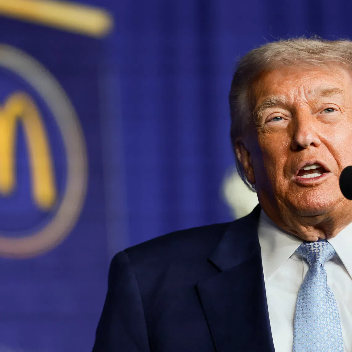 U.S. President Donald Trump delivers remarks at the McDonald's Impact Summit at the Westin Hotel in Washington, D.C., U.S., November 17, 2025. REUTERS/Evelyn Hockstein