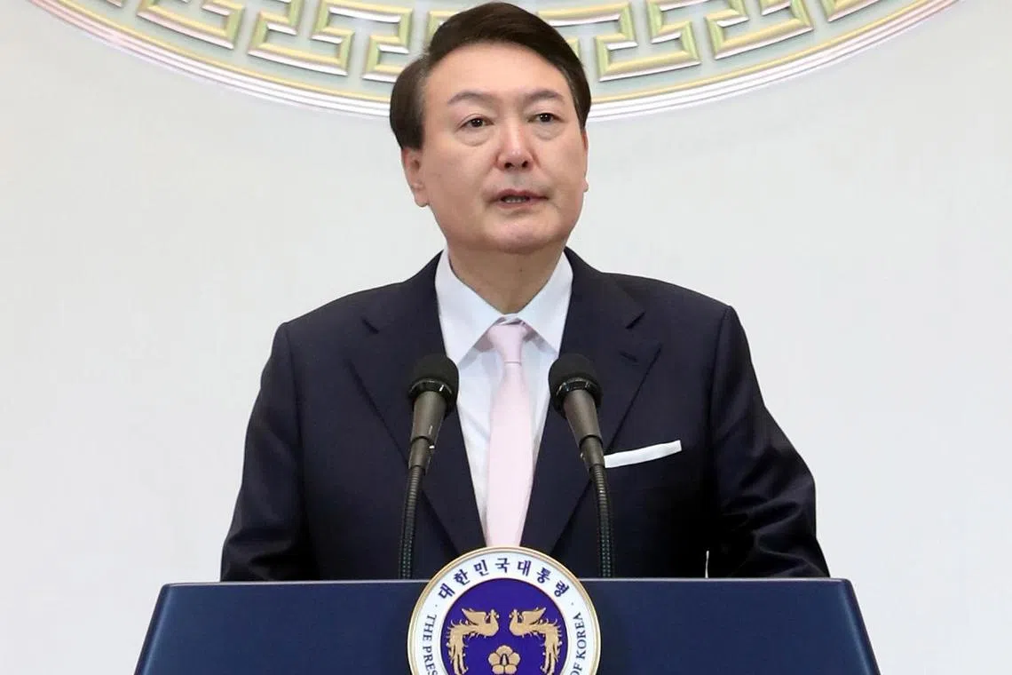 South Korean President Yoon Suk-yeol said in a newspaper interview that the allies are discussing joint nuclear planning.