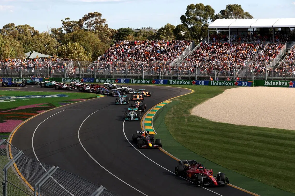 Ferrari's Charles Leclerc in action during the 2022 Australian Grand Prix in Melbourne.