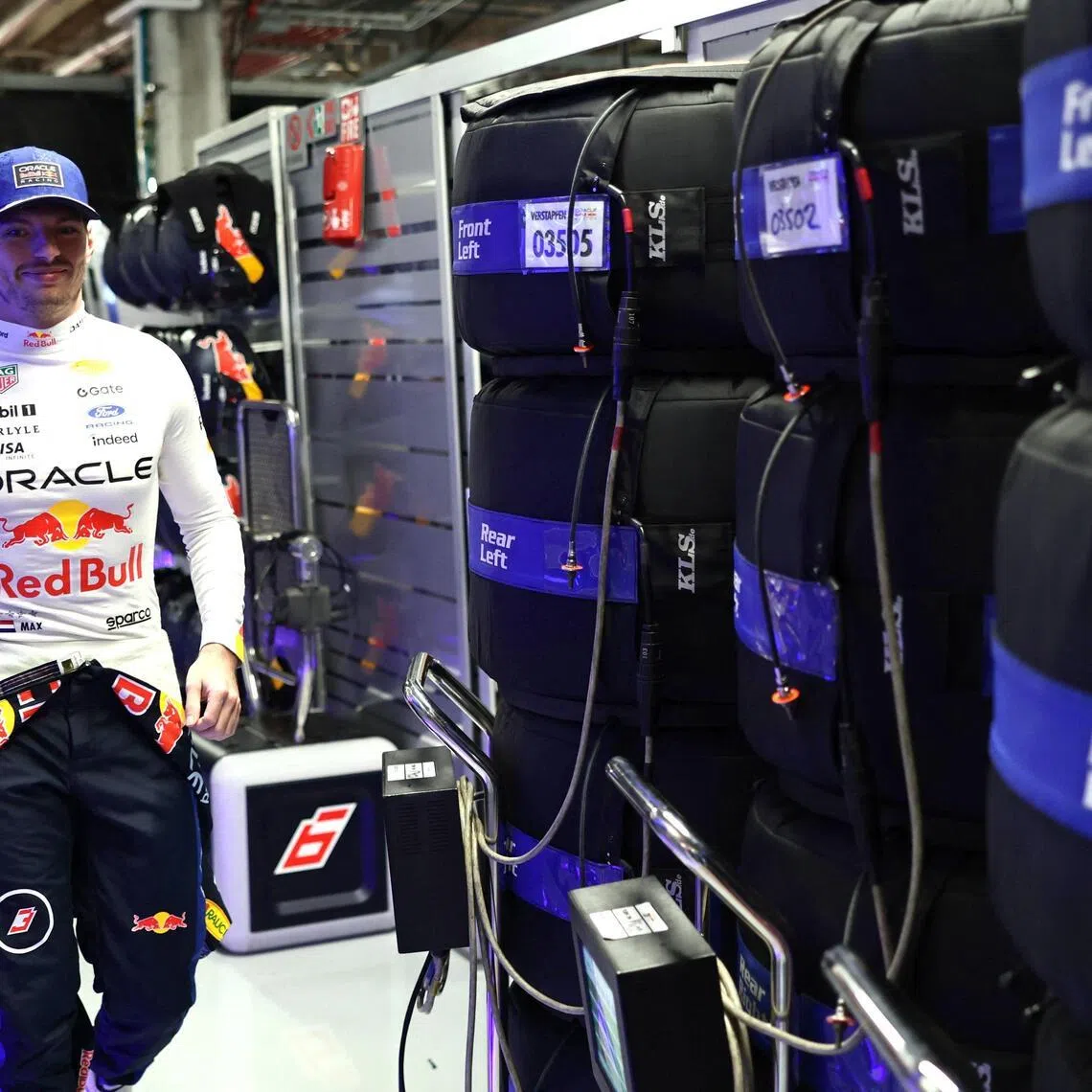 Max Verstappen of the Netherlands and Red Bull in the garage during qualifying ahead of the Formula One Grand Prix of Canada at Circuit Gilles-Villeneuve on May 23, 2026, in Montreal, Quebec.