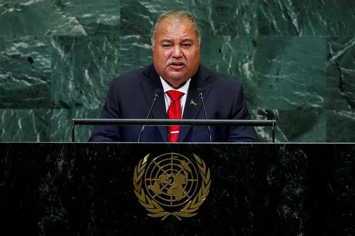 FILE PHOTO: Nauru President Baron Divavesi Waqa addresses the 73rd session of the United Nations General Assembly at U.N. headquarters in New York, U.S., September 26, 2018. REUTERS/Eduardo Munoz/File Photo