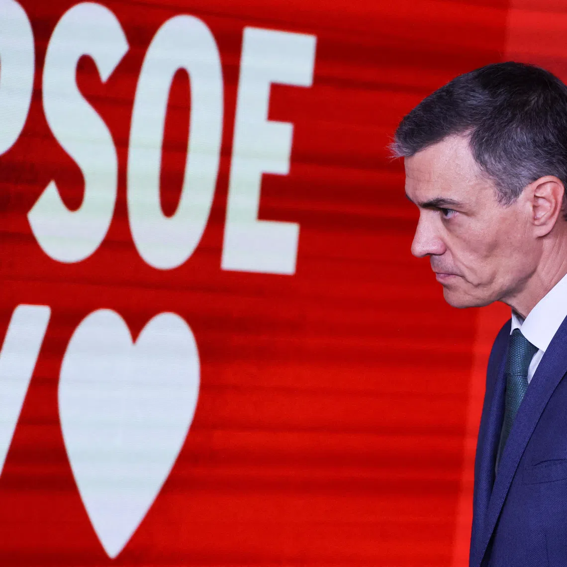 FILE PHOTO: Spain's Prime Minister Pedro Sanchez, who is also a leader of the Socialist ruling party (PSOE), holds a press conference in Madrid, Spain June 16, 2025. REUTERS/Nacho Doce/File Photo