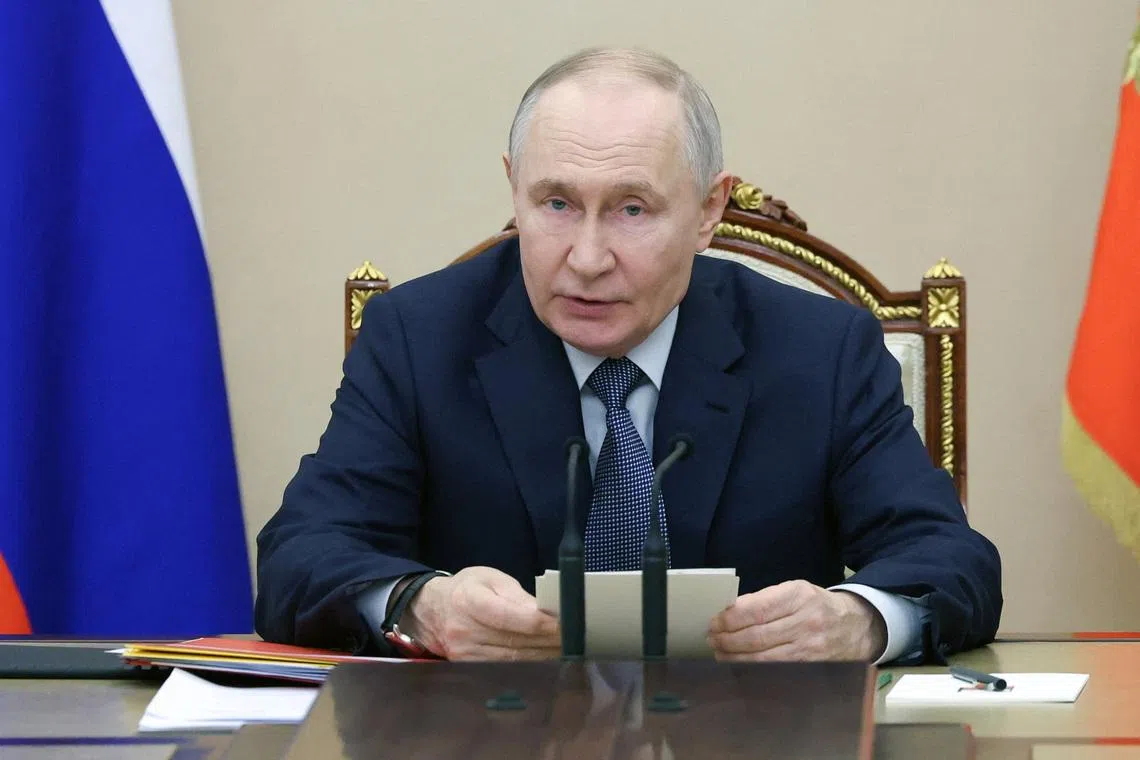 Russian President Vladimir Putin chairs a meeting of the commission for military-technical cooperation with foreign states, in Moscow, Russia, January 30, 2026. Sputnik/Vyacheslav Prokofyev/Pool via REUTERS