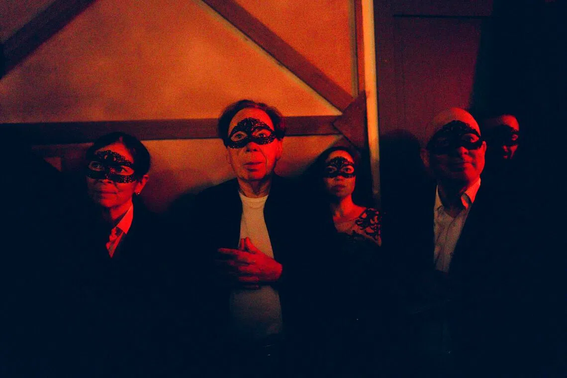 Andrew Lloyd Webber (centre) at a recent preview performance of Masquerade, a new version of The Phantom of the Opera in Manhattan, New York on Sept. 12, 2025. 