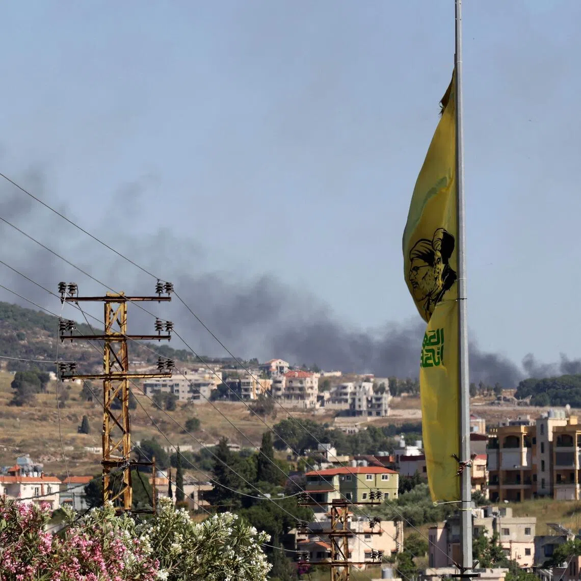 Smoke rising from the site of Israeli artillery shelling southern Lebanese city of Nabatieh on June 18, 2026.