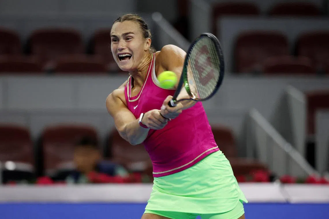 Aryna Sabalenka (above) and Iga Swiatek have faced each other twice in 2023, both winning the WTA clay finals at Madrid and Stuttgart respectively.