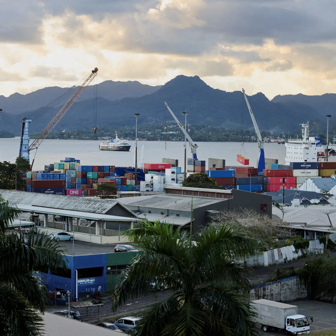 FILE PHOTO: View of the port in Suva, Fiji, September 5, 2024. REUTERS/Kirsty Needham/File Photo