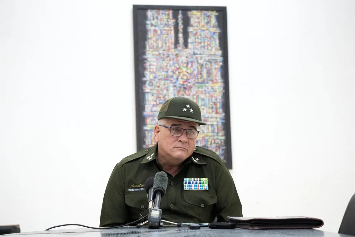 Lead criminal investigator with Cuba's Interior Ministry Victor Alvarez looks on during a press conference in Havana, Cuba, July 8, 2024. REUTERS/Alexandre Meneghini