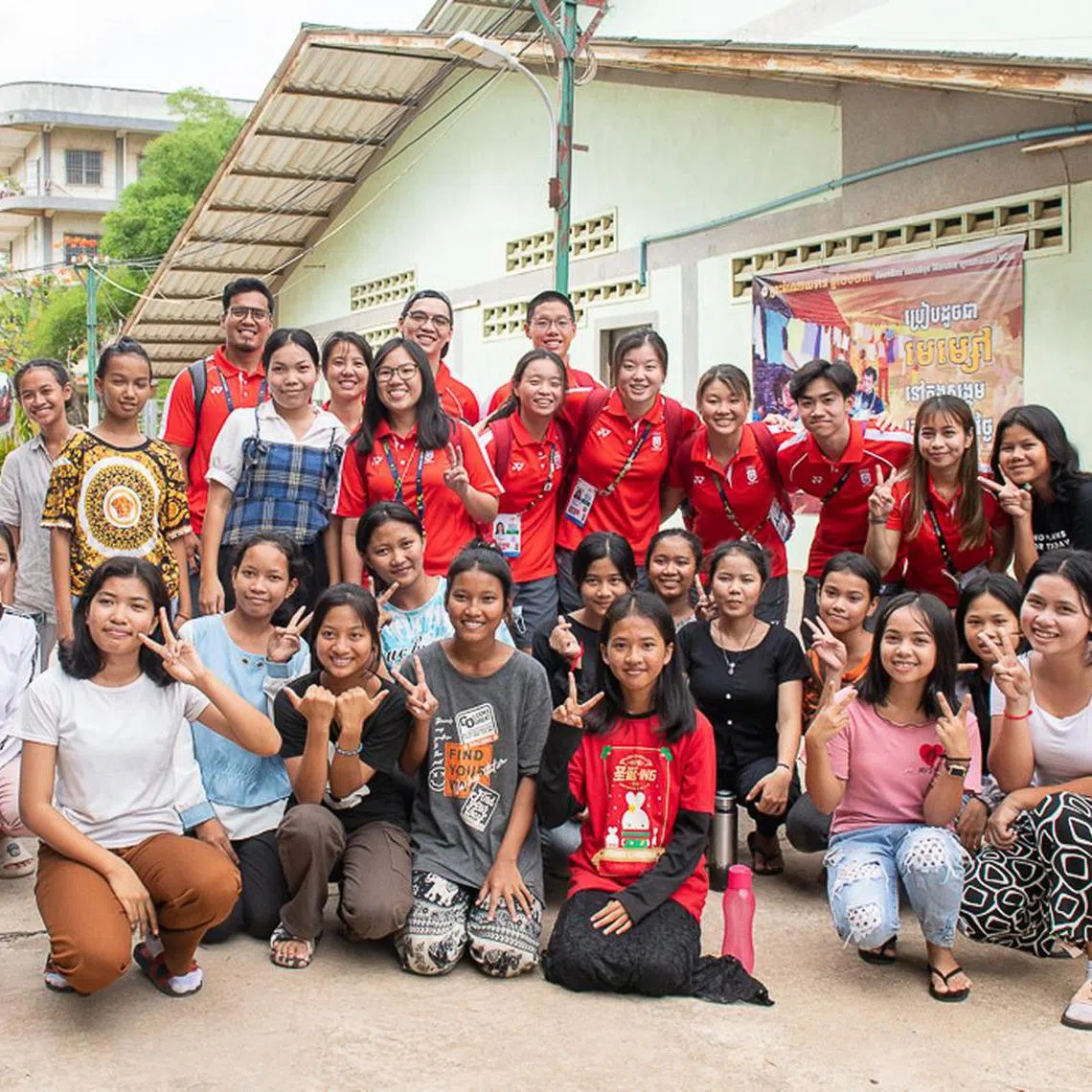 gamesfatcap14 - 2023 SEA GAMES - ORPHANAGE VISIT – DON BOSCO SCHOOL TEUK THLA, PHNOM PENH, CAMBODIA – 20230514 SINGAPORE’S ATHLETES AND OFFICIALS VISIT DON BOSCO SCHOOL. MANDATORY CREDIT: SPORT SINGAPORE / FLONA HAKIM