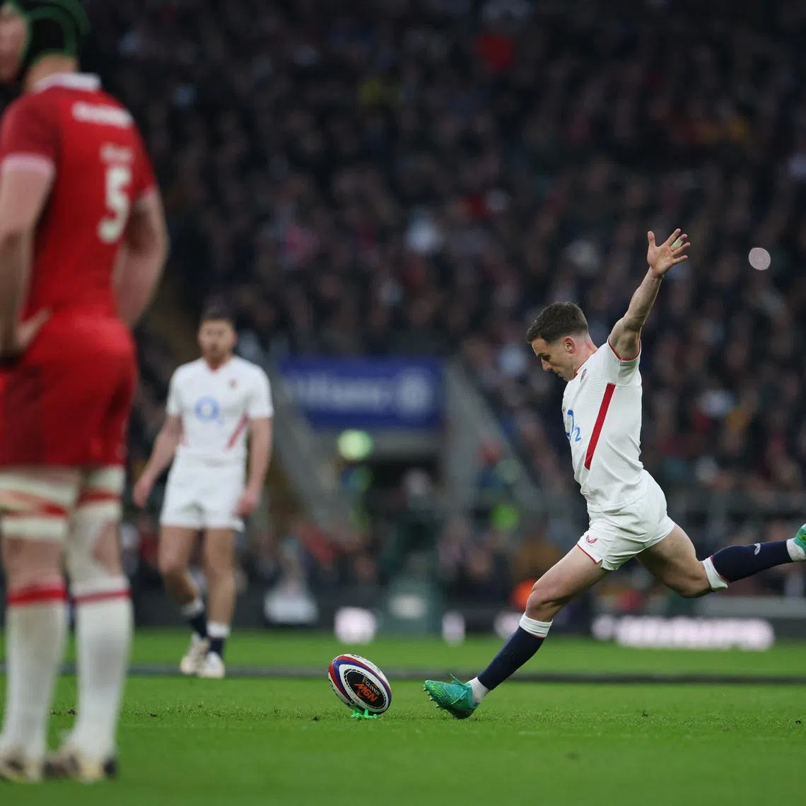 Rugby Union - Six Nations Championship - England v Wales - Allianz Stadium, Twickenham, Britain - February 7, 2026 England's George Ford scores a penalty REUTERS/Isabel Infantes