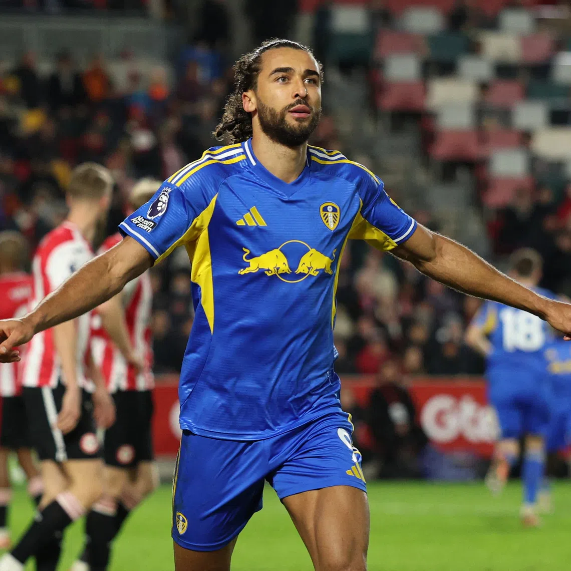 Soccer Football - Premier League - Brentford v Leeds United - GTech Community Stadium, London, Britain - December 14, 2025 Leeds United's Dominic Calvert-Lewin celebrates scoring their first goal Action Images via Reuters/John Sibley