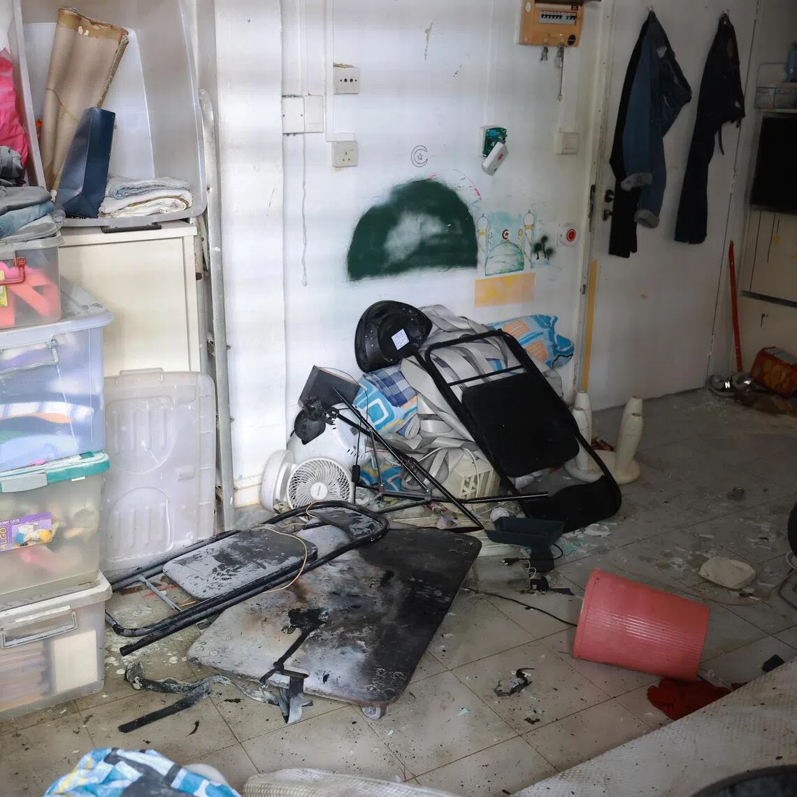 The Singapore Civil Defence Force forced entry into the affected unit to put out the blaze.