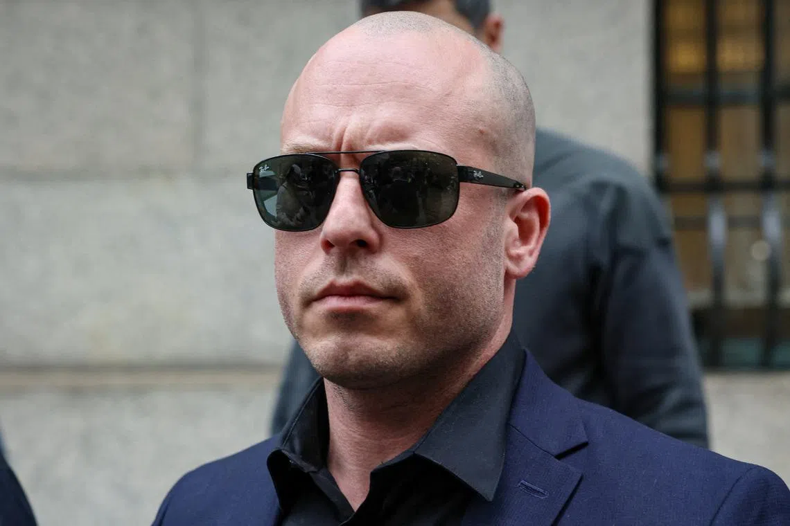 Gannon Van Dyke, a U.S. Army soldier accused of using classified information to place bets on Nicolas Maduro's ouster as Venezuelan president, looks on outside the Manhattan Federal Courthouse following his court appearance, in New York City, U.S., April 28, 2026. REUTERS/Brendan McDermid